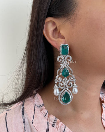 Emerald chandelier earrings