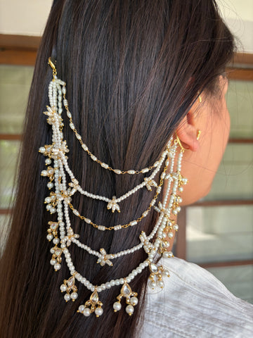 Minimal Kundan Earchains (Pair)