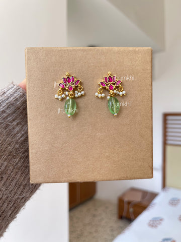 Jadau kamal drop earrings