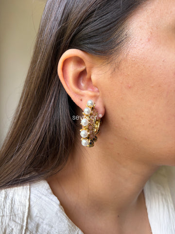 Dual Side Stone Hoops