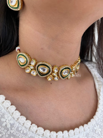 Kundan meenakari choker set
