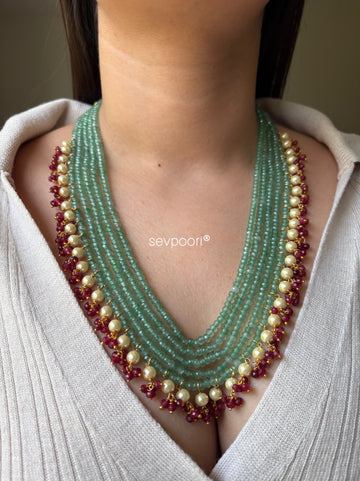 Green Layered Mala