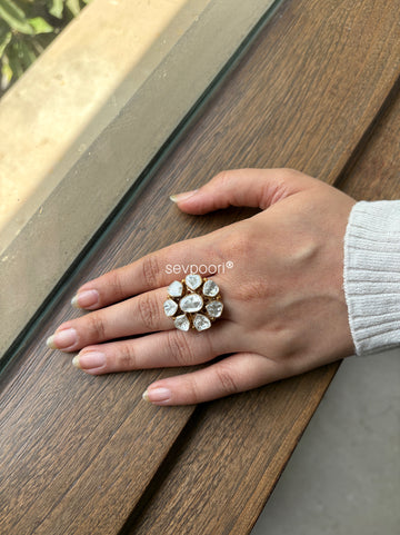 Moissanite Studs Statement Ring
