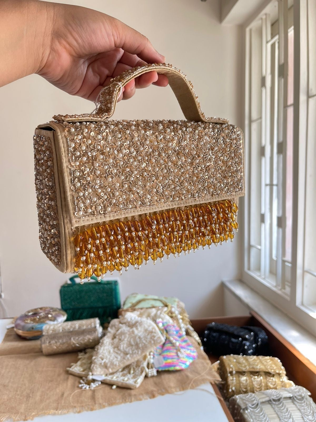 Embellished Bucket Bag