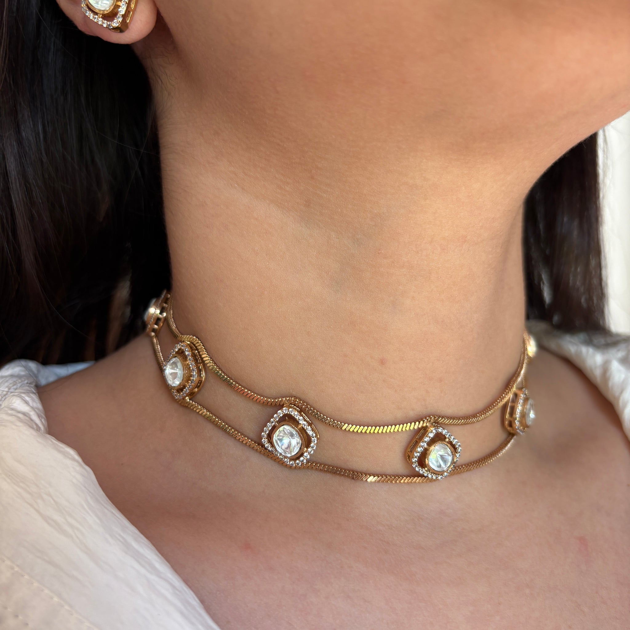 Moissanite Minimal Choker Set