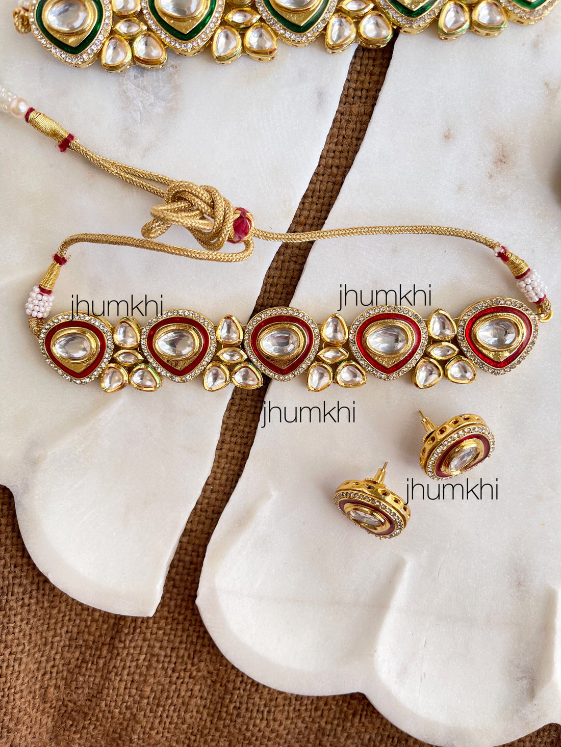 Kundan meenakari choker set