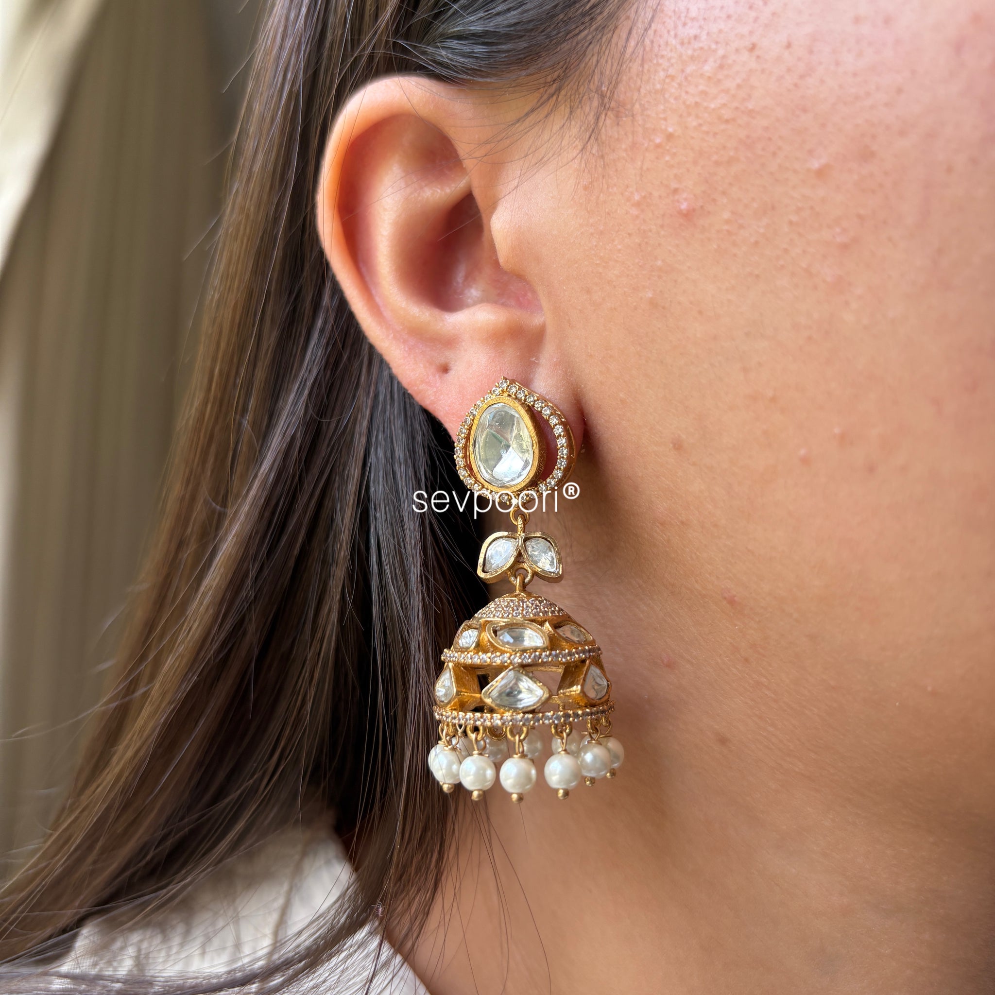 Moissanite Layered Jhumkha