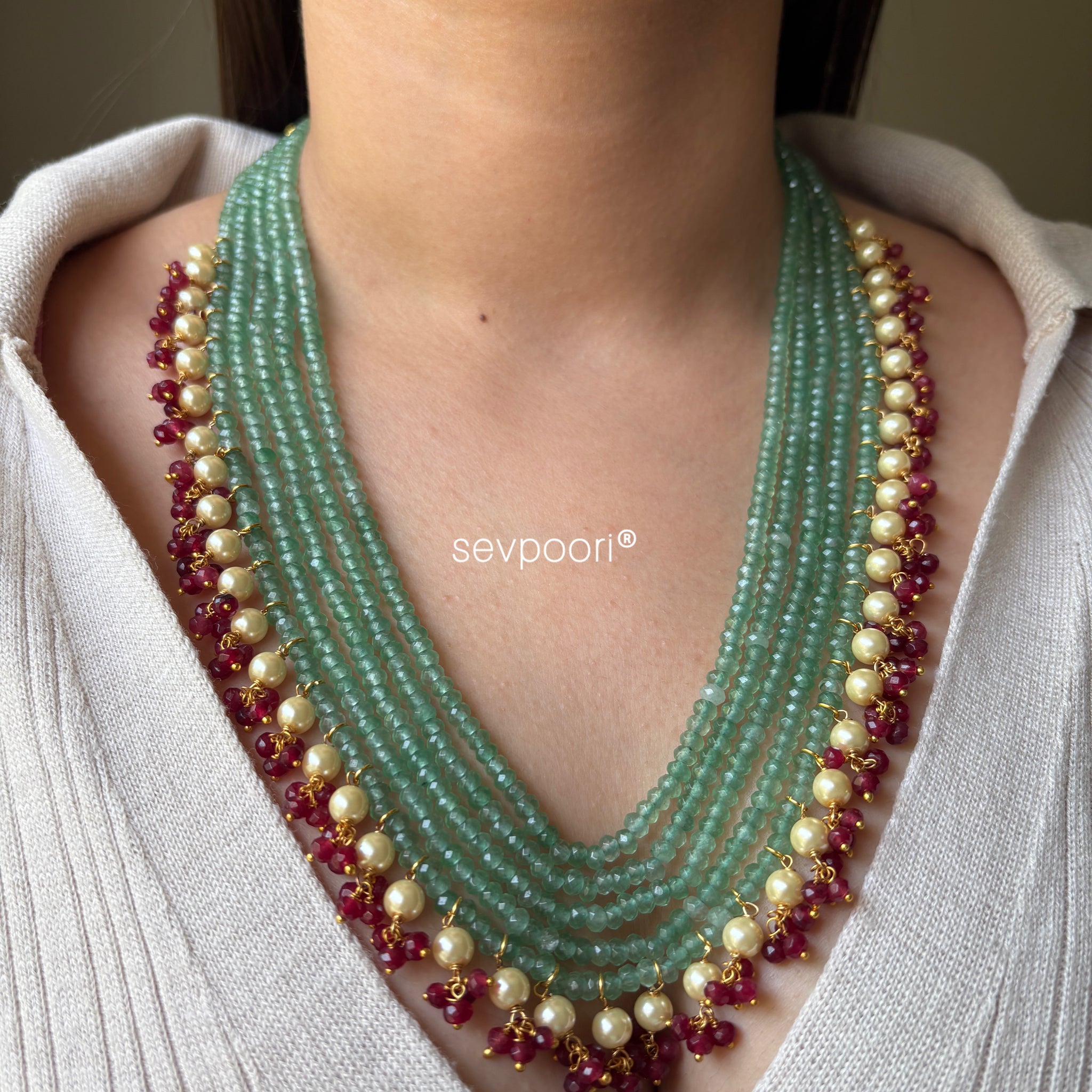 Green Layered Mala