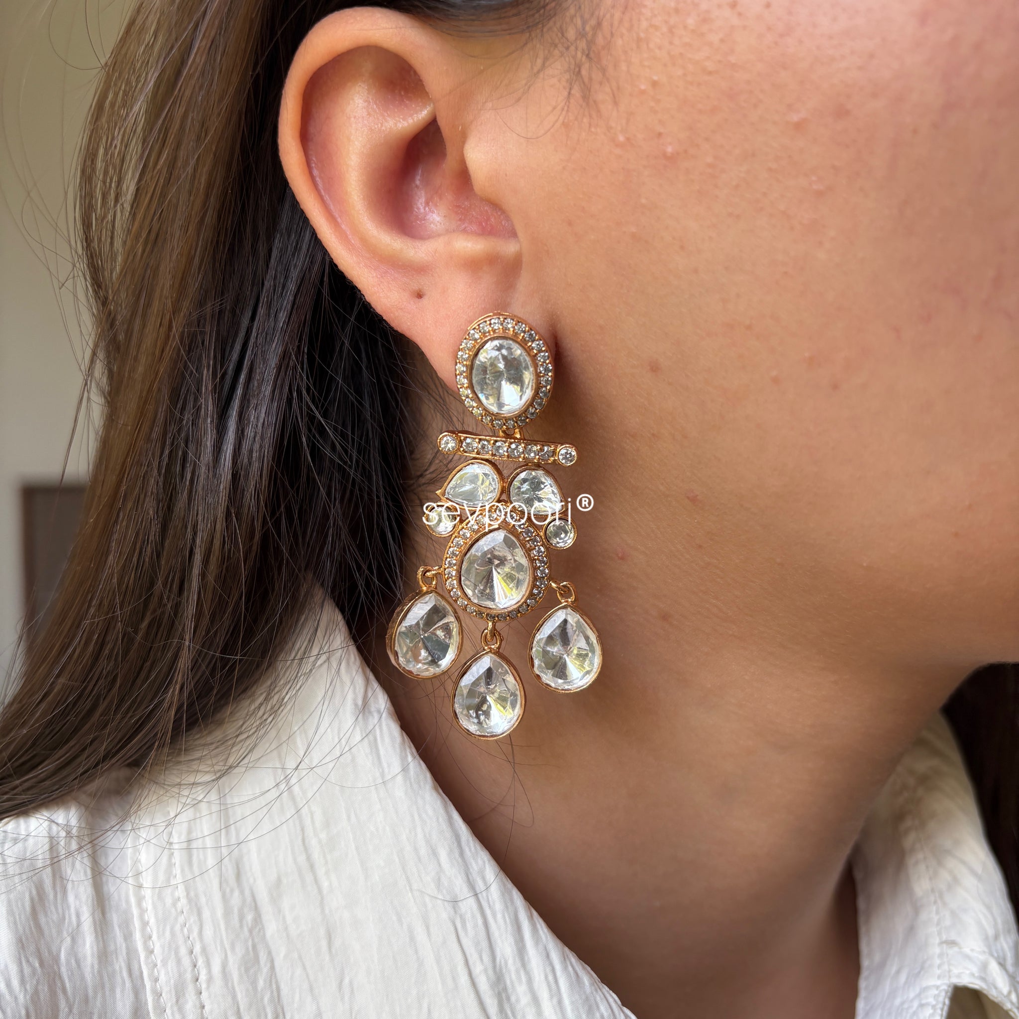 Moissanite Studs Danglers